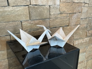 origami cranes sculpture